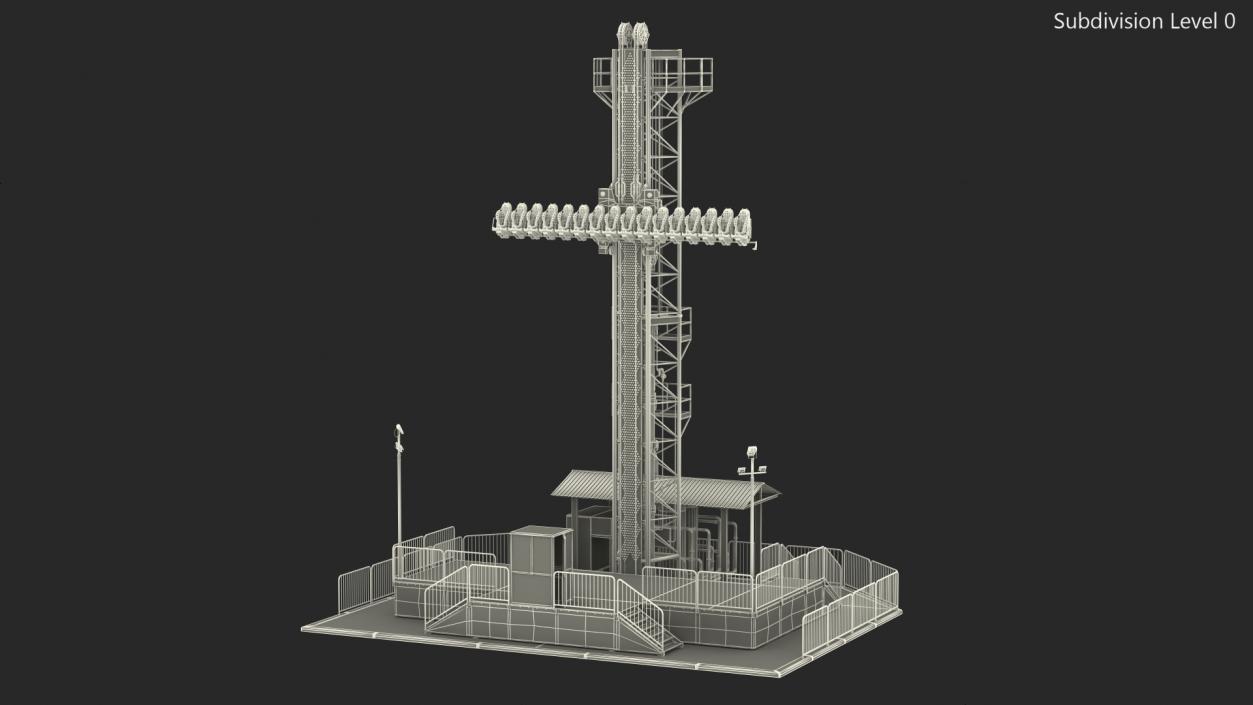 3D model Drop Tower Ride Amusement Park Equipment