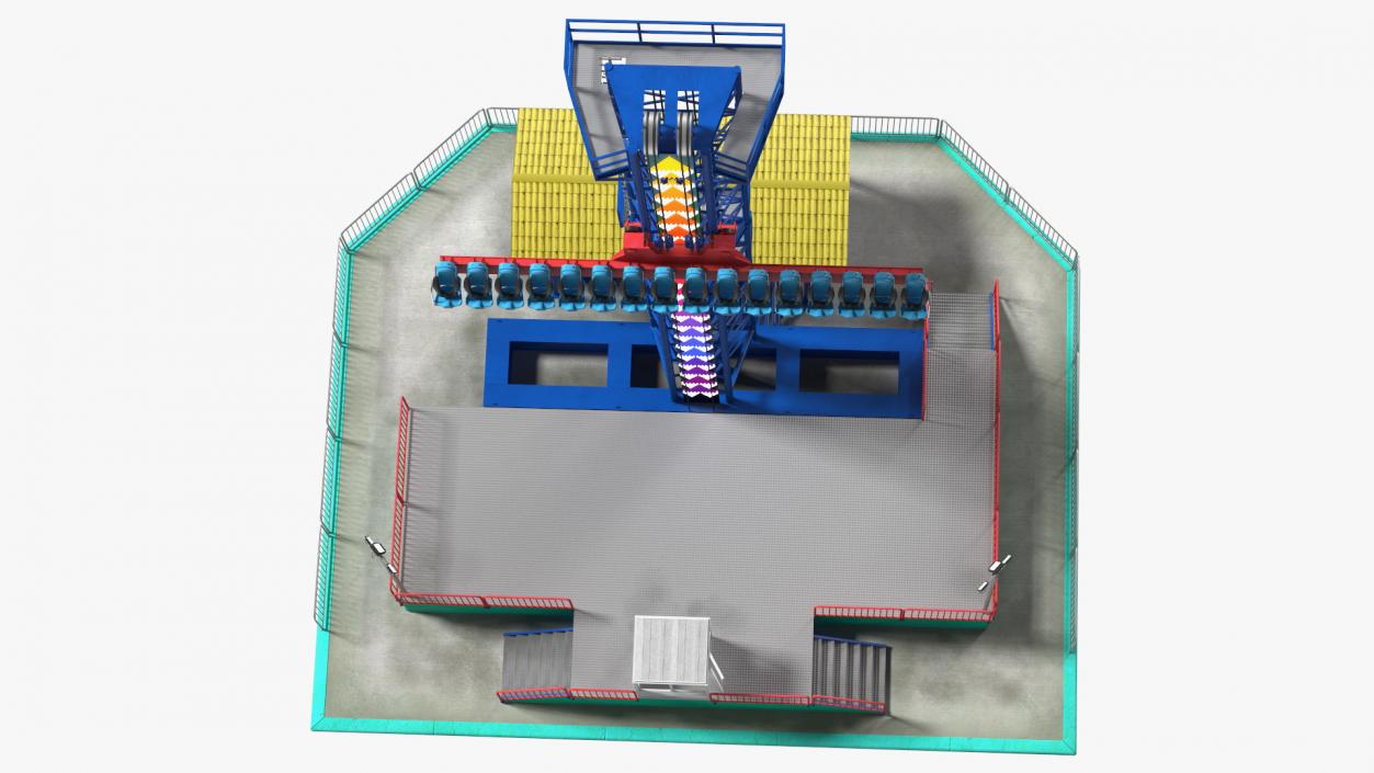 3D model Drop Tower Ride Amusement Park Equipment