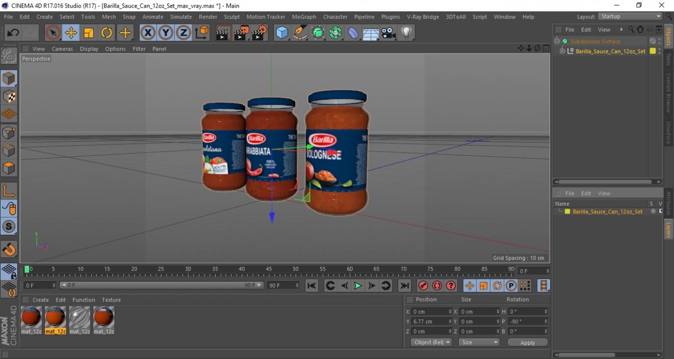 3D Barilla Sauce Can 12oz Set