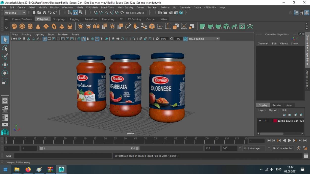 3D Barilla Sauce Can 12oz Set