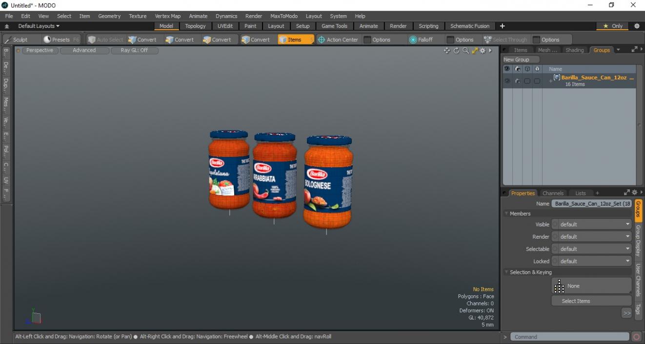 3D Barilla Sauce Can 12oz Set