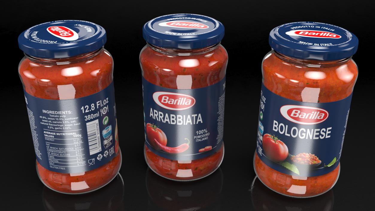 3D Barilla Sauce Can 12oz Set