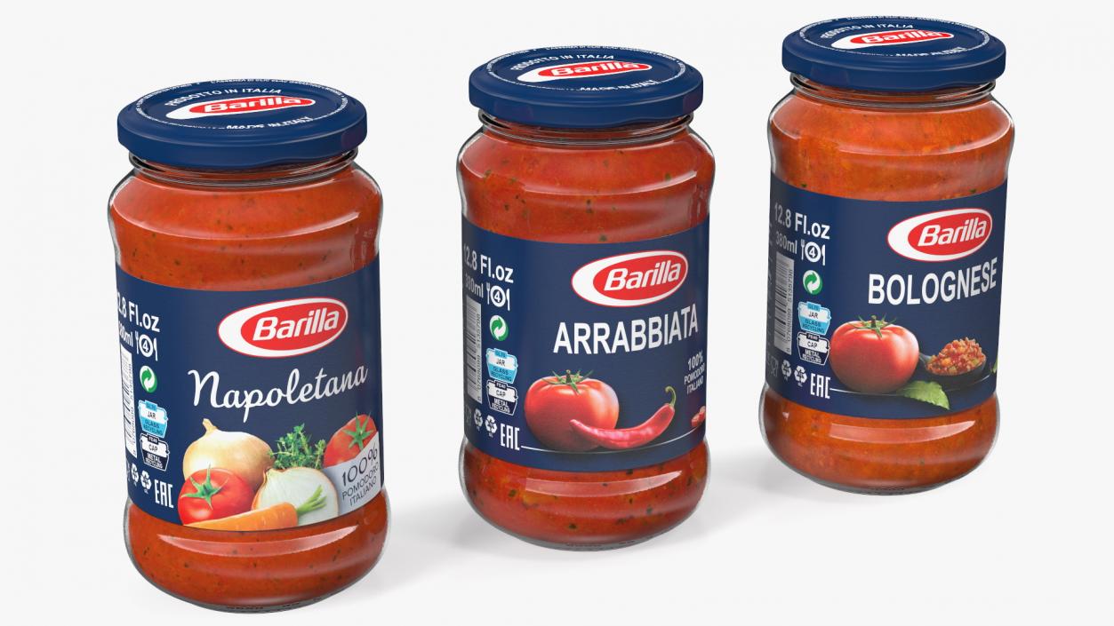 3D Barilla Sauce Can 12oz Set