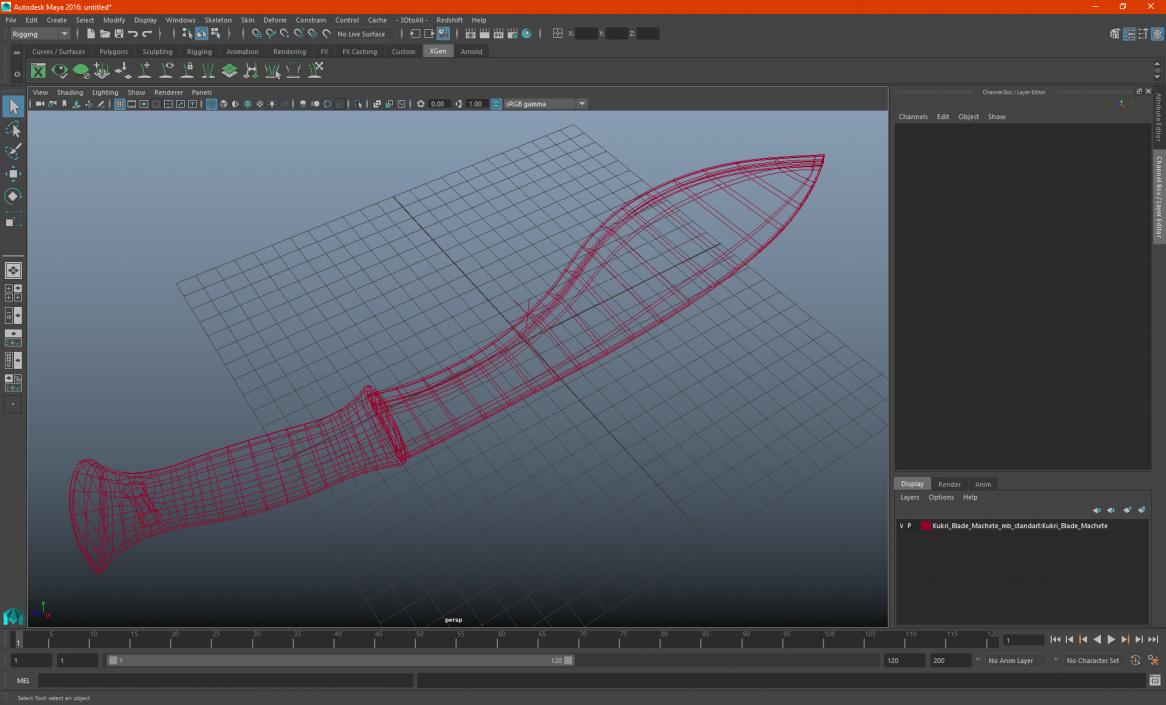 Kukri Blade Machete 3D model