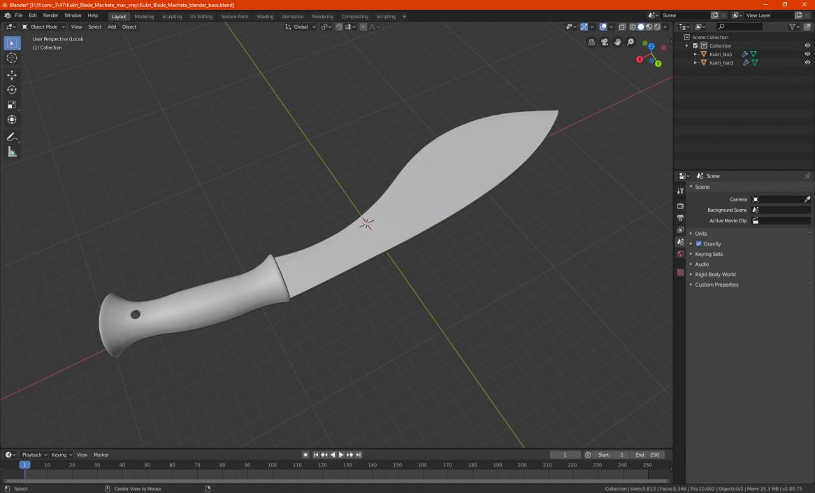 Kukri Blade Machete 3D model