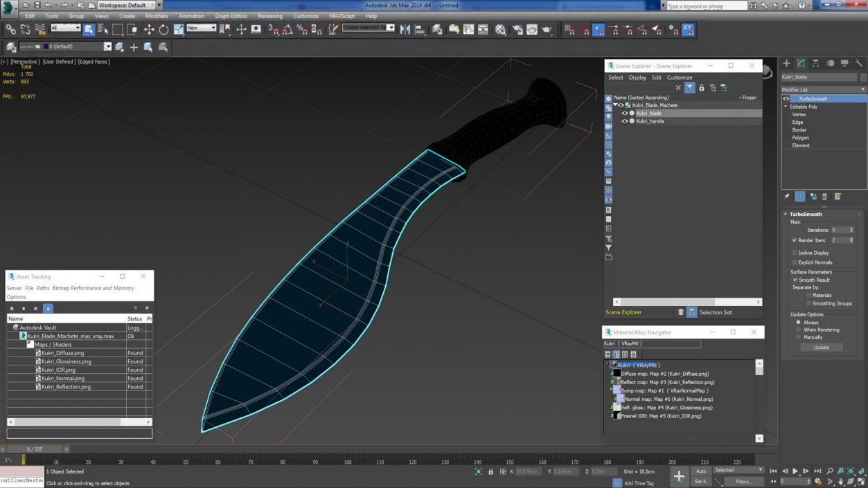 Kukri Blade Machete 3D model