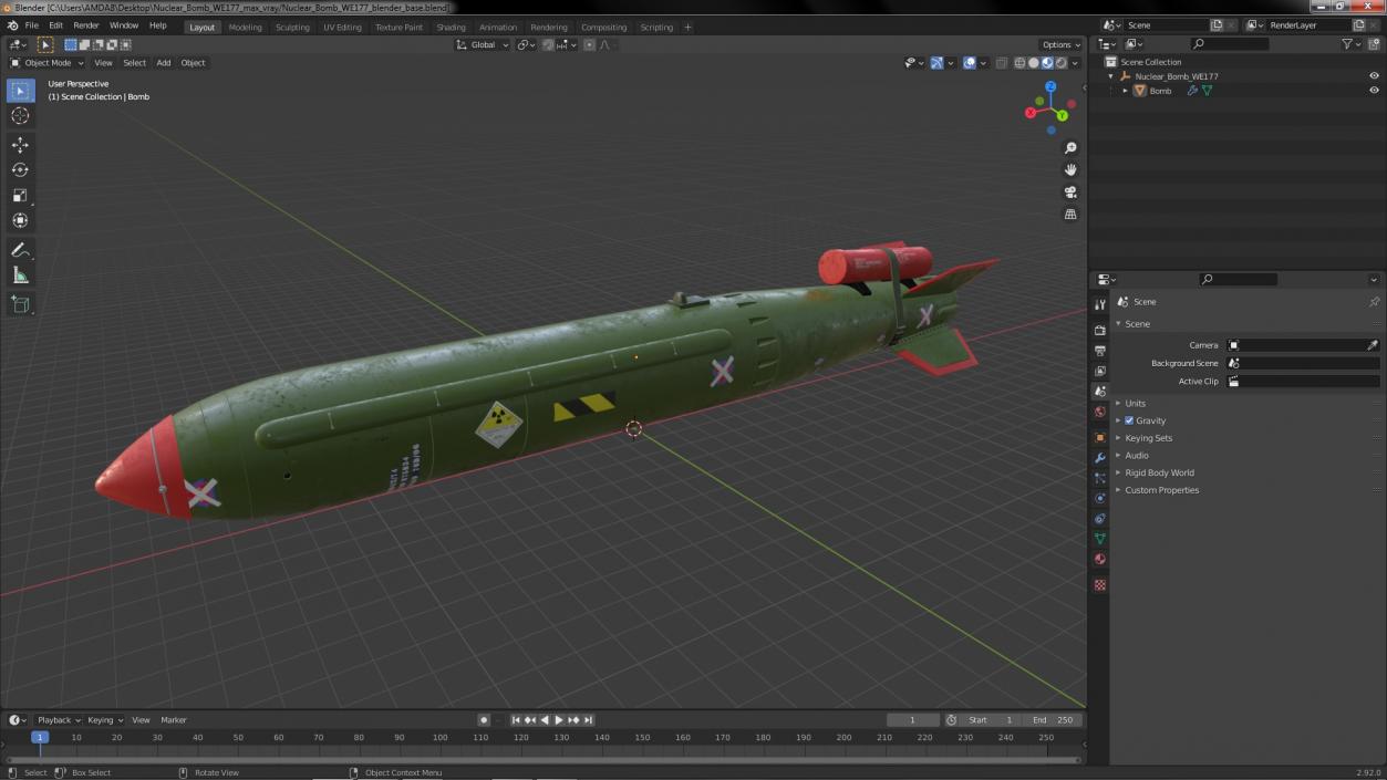 3D Nuclear Bomb WE177 model