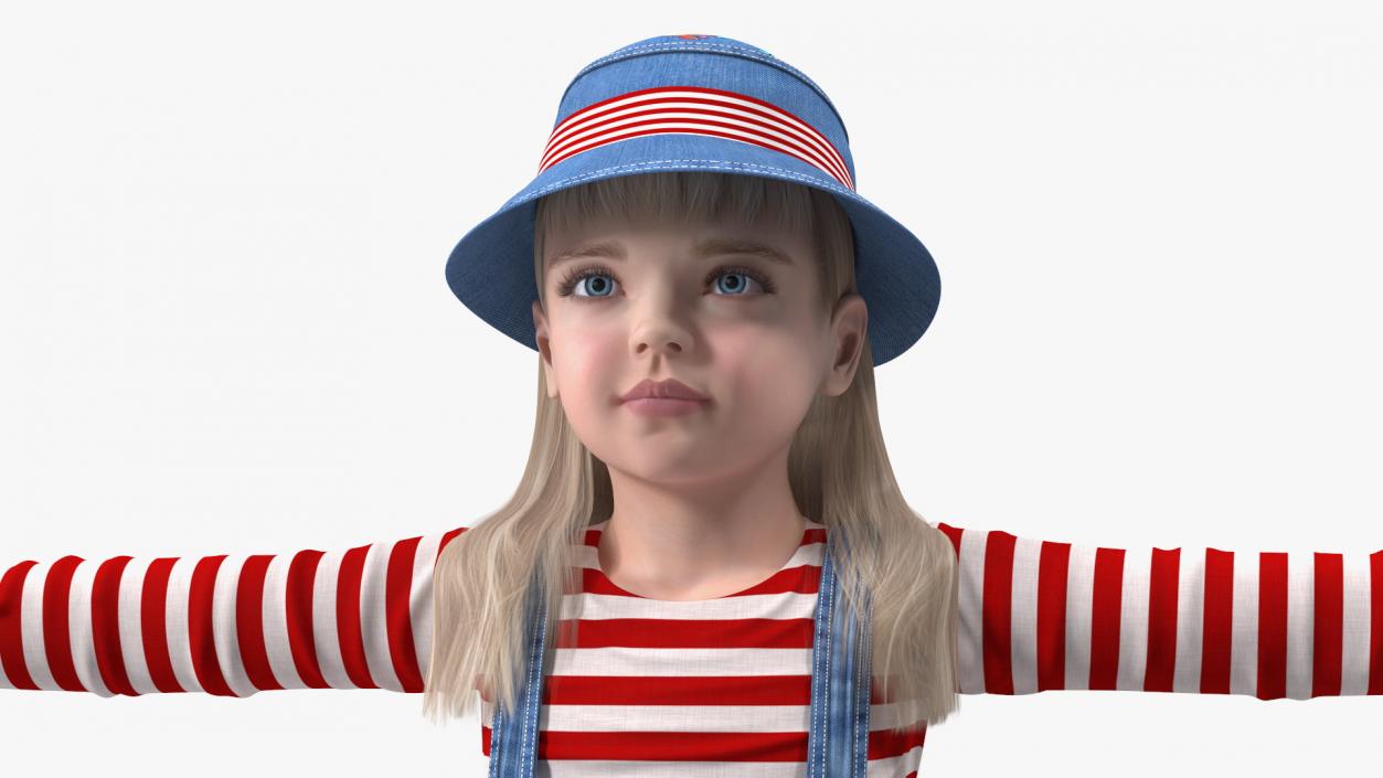 3D model Child Girl Street Style Rigged