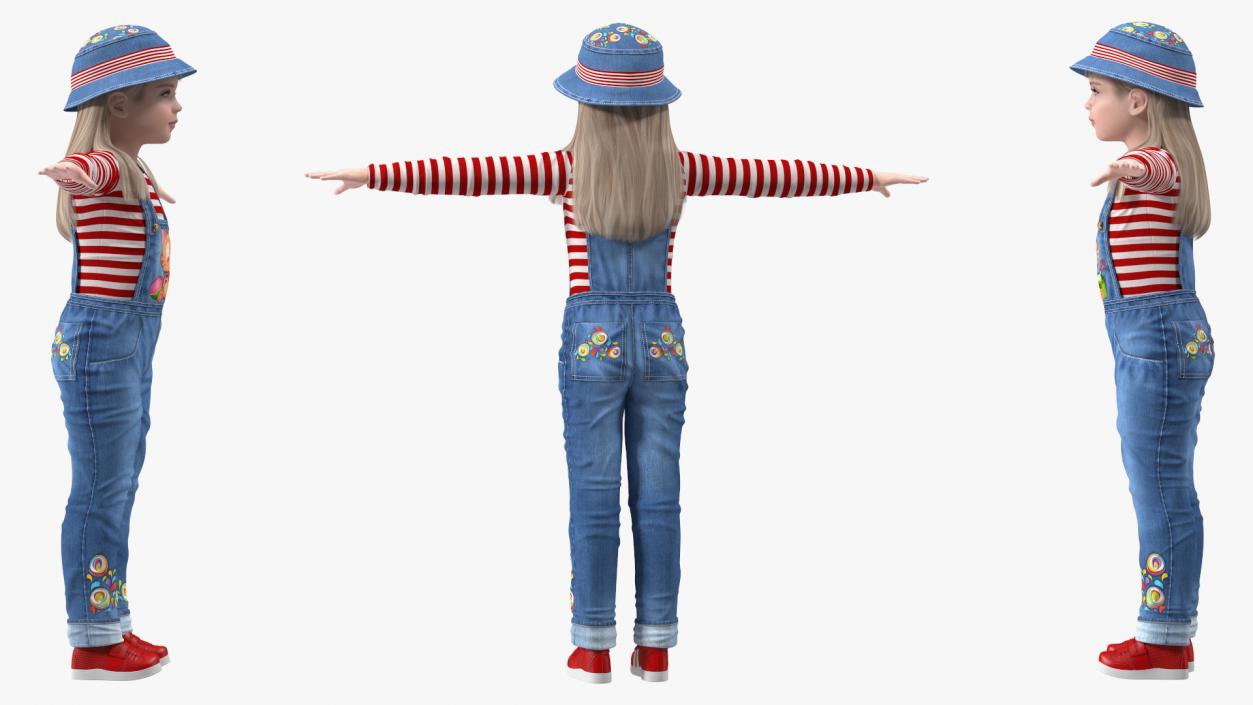 3D model Child Girl Street Style Rigged