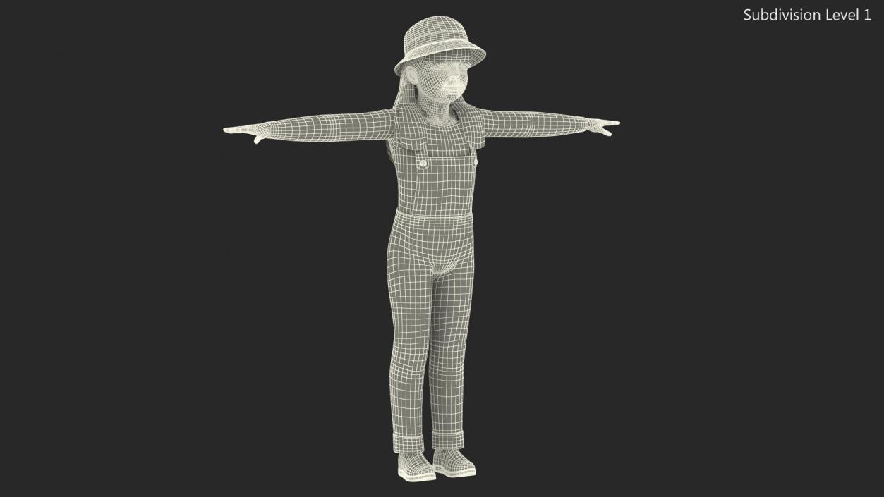 3D model Child Girl Street Style Rigged