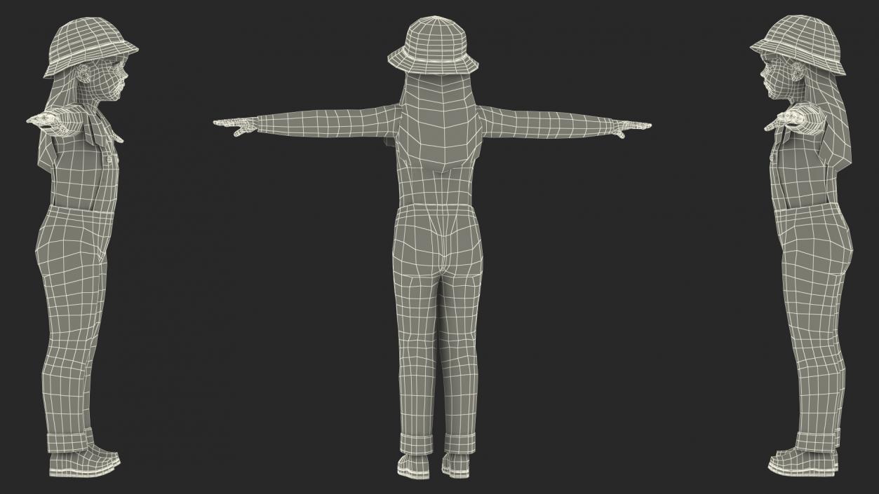 3D model Child Girl Street Style Rigged