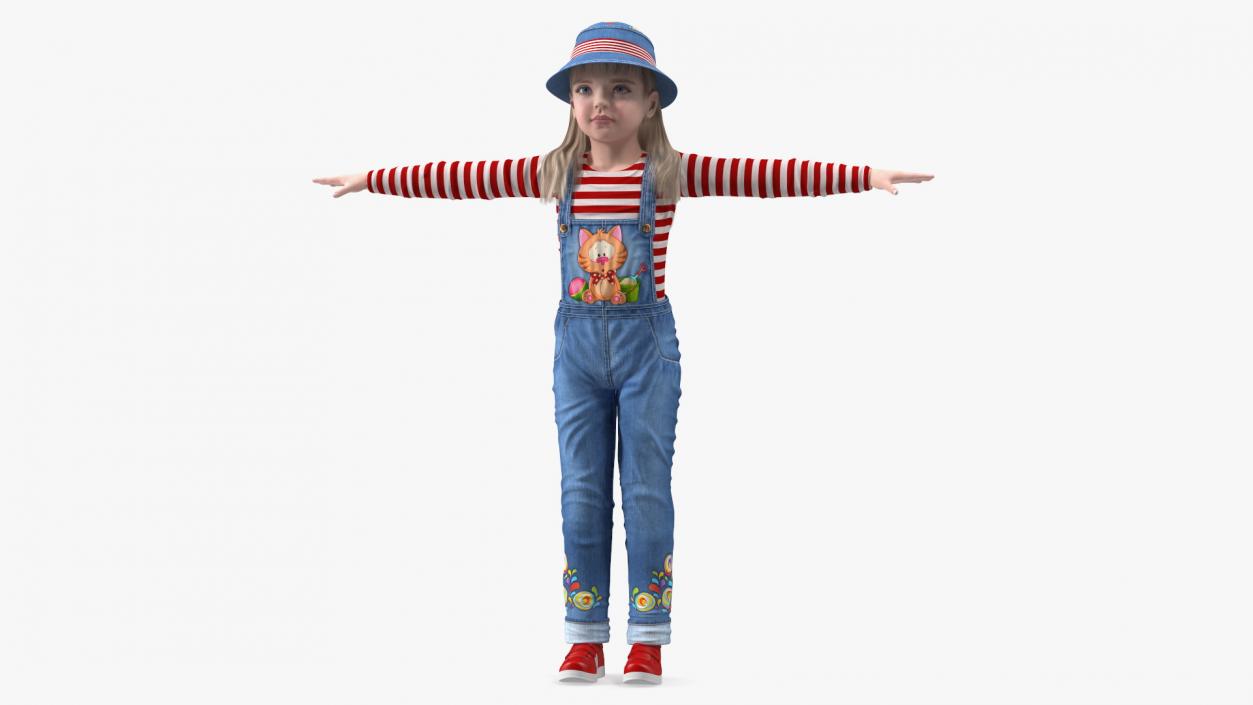 3D model Child Girl Street Style Rigged