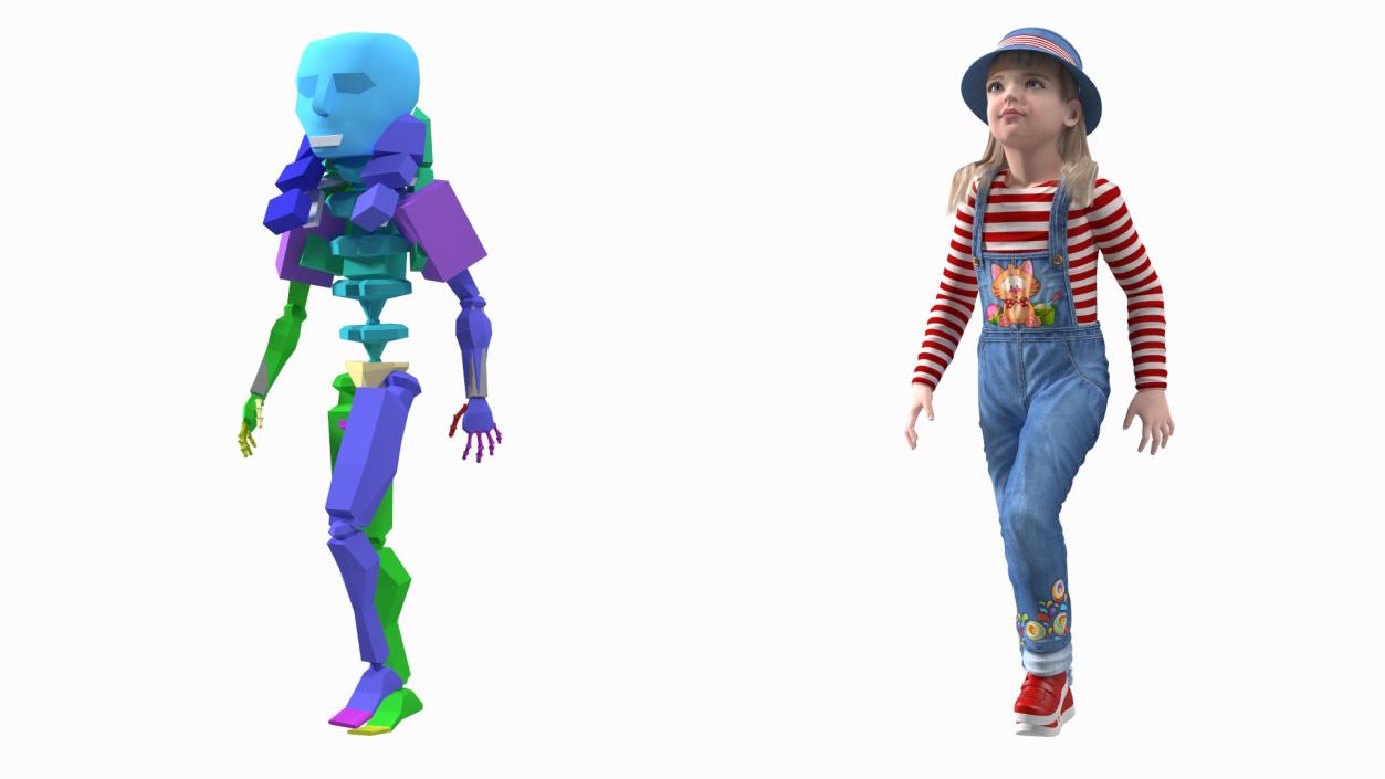 3D model Child Girl Street Style Rigged