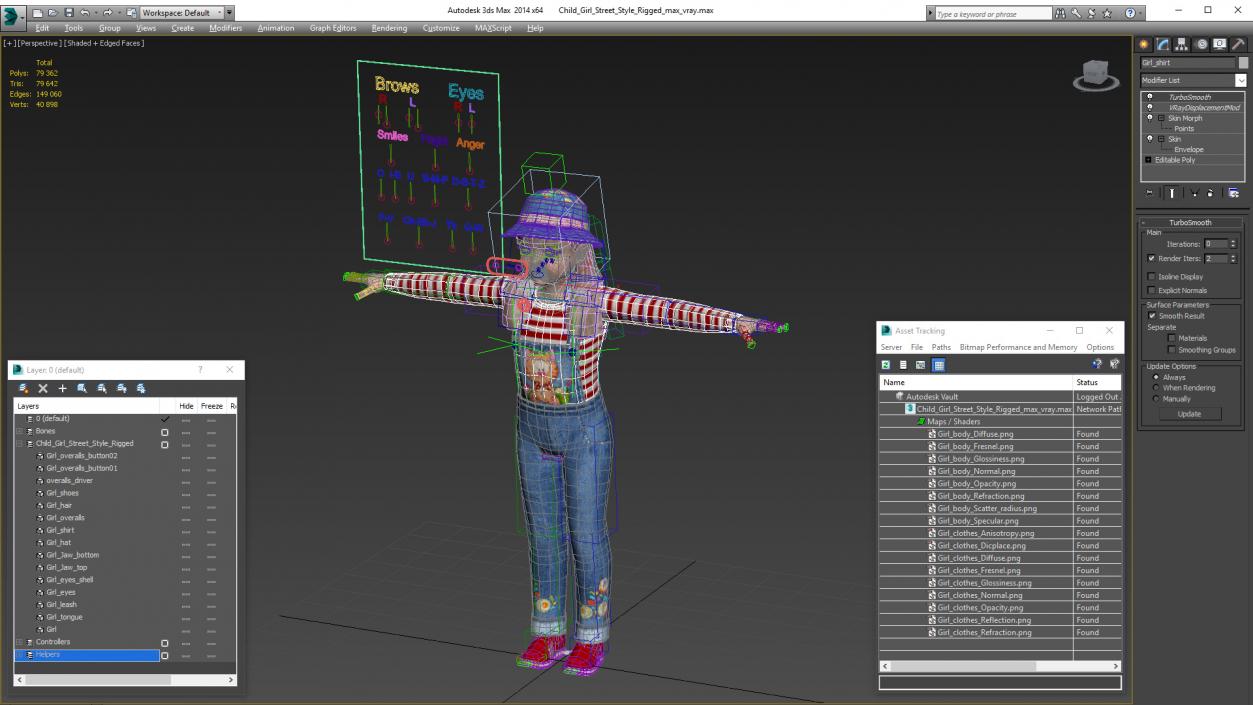 3D model Child Girl Street Style Rigged