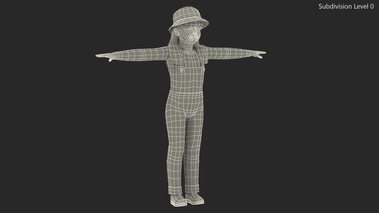 3D model Child Girl Street Style Rigged