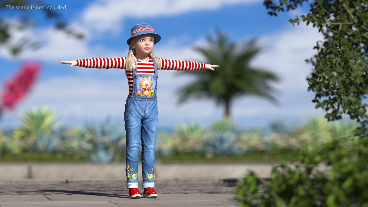 3D model Child Girl Street Style Rigged