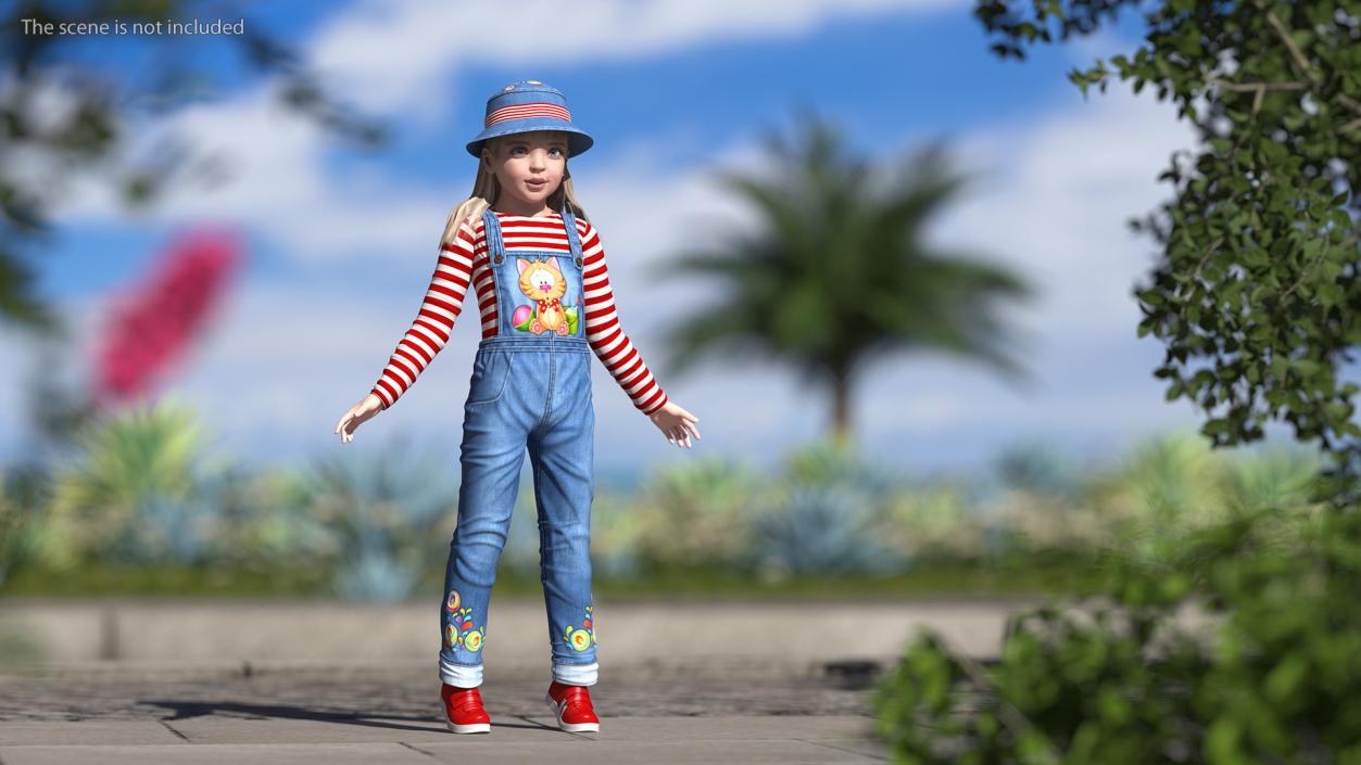 3D model Child Girl Street Style Rigged