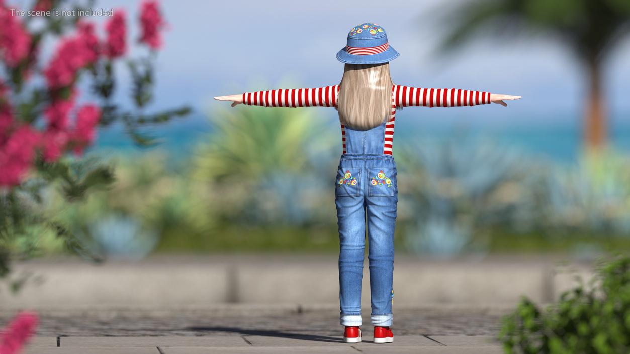 3D model Child Girl Street Style Rigged