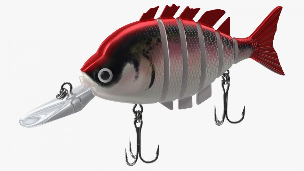 3D Multi Jointed Crankbaits Red Lure model