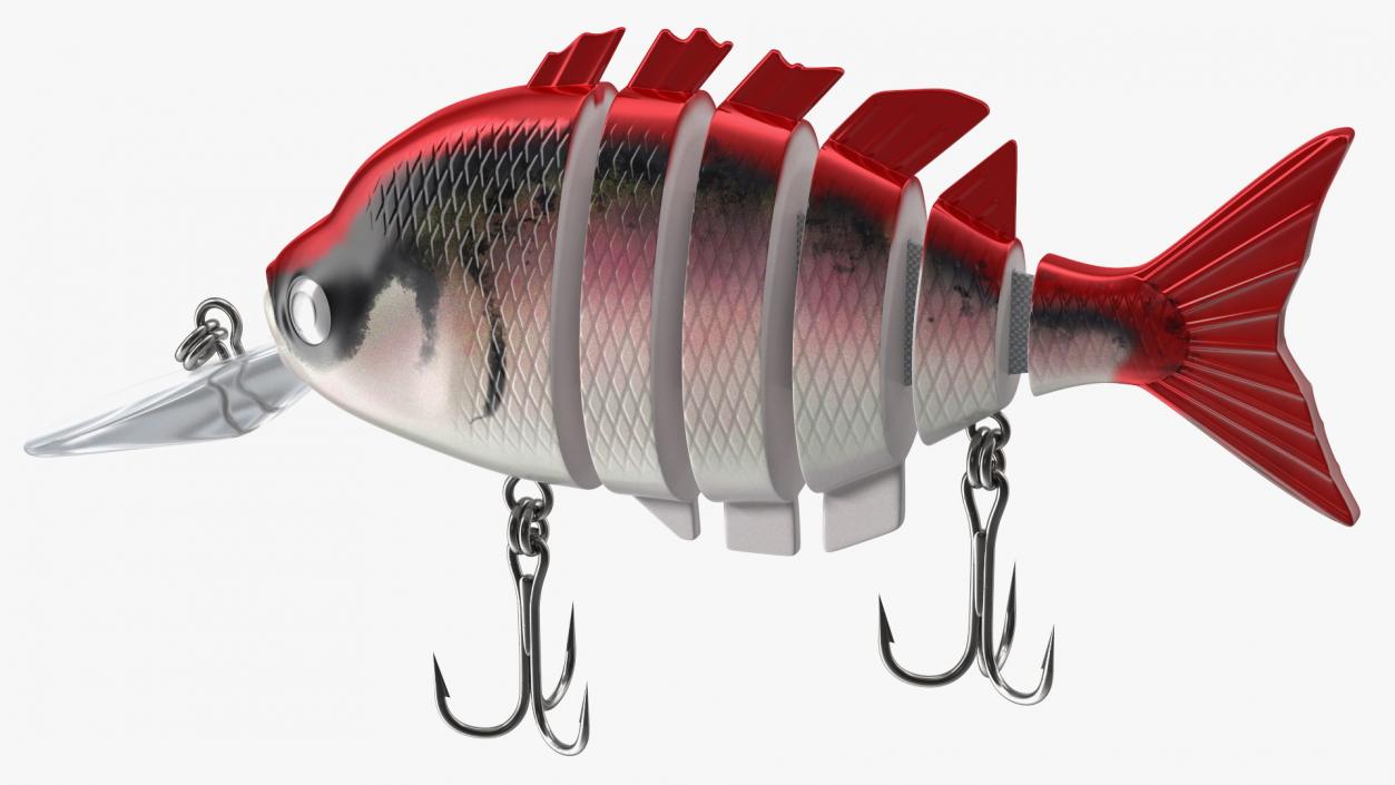 3D Multi Jointed Crankbaits Red Lure model