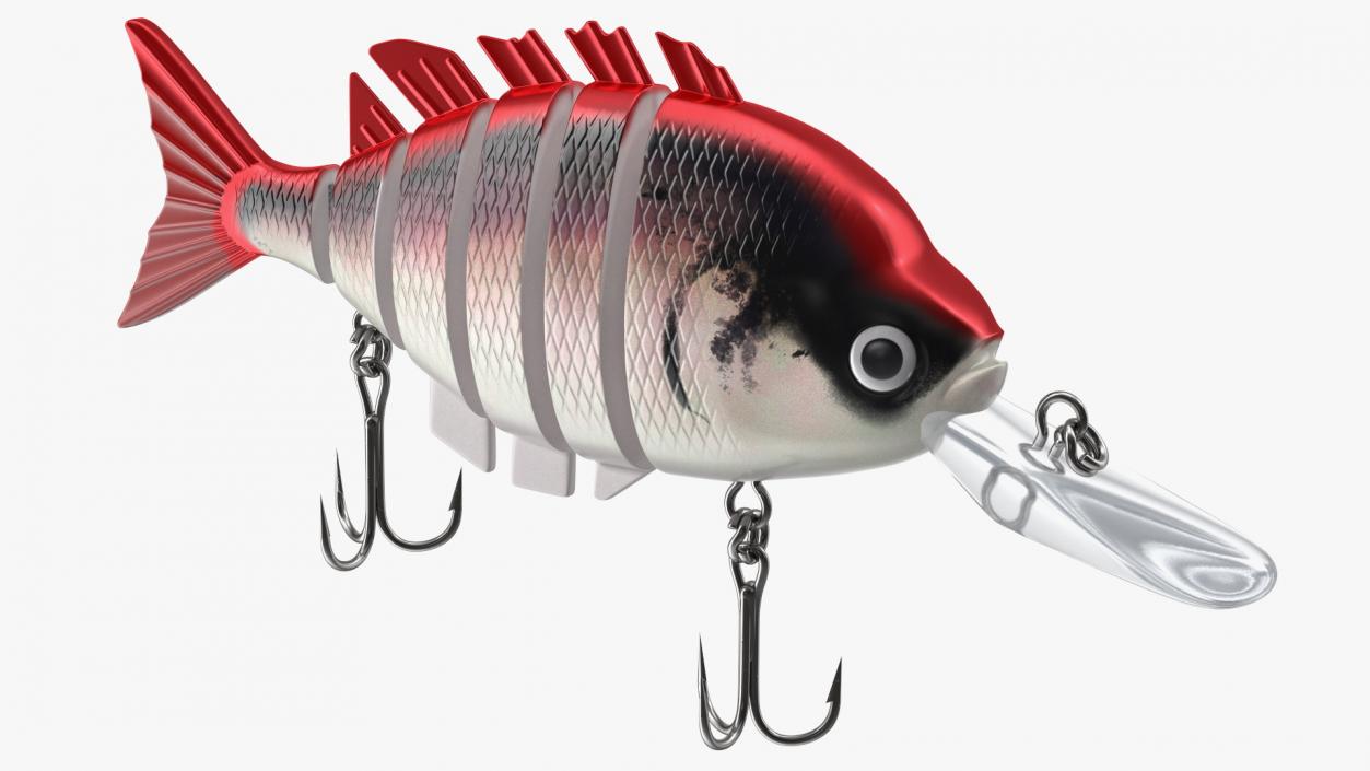 3D Multi Jointed Crankbaits Red Lure model