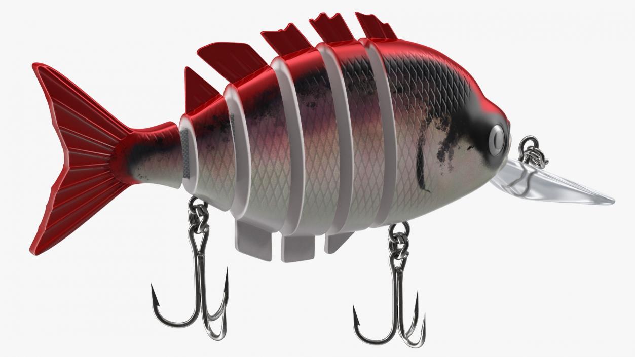 3D Multi Jointed Crankbaits Red Lure model