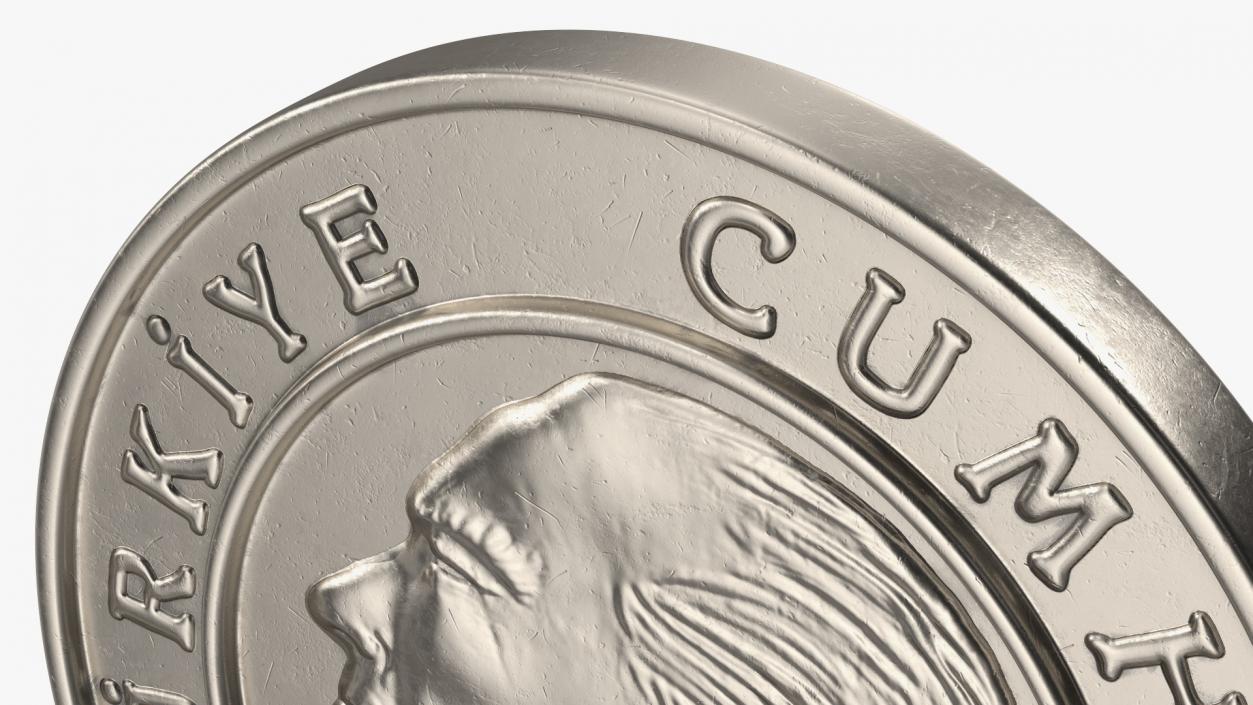 5 Turkey Kurus Coin 3D model