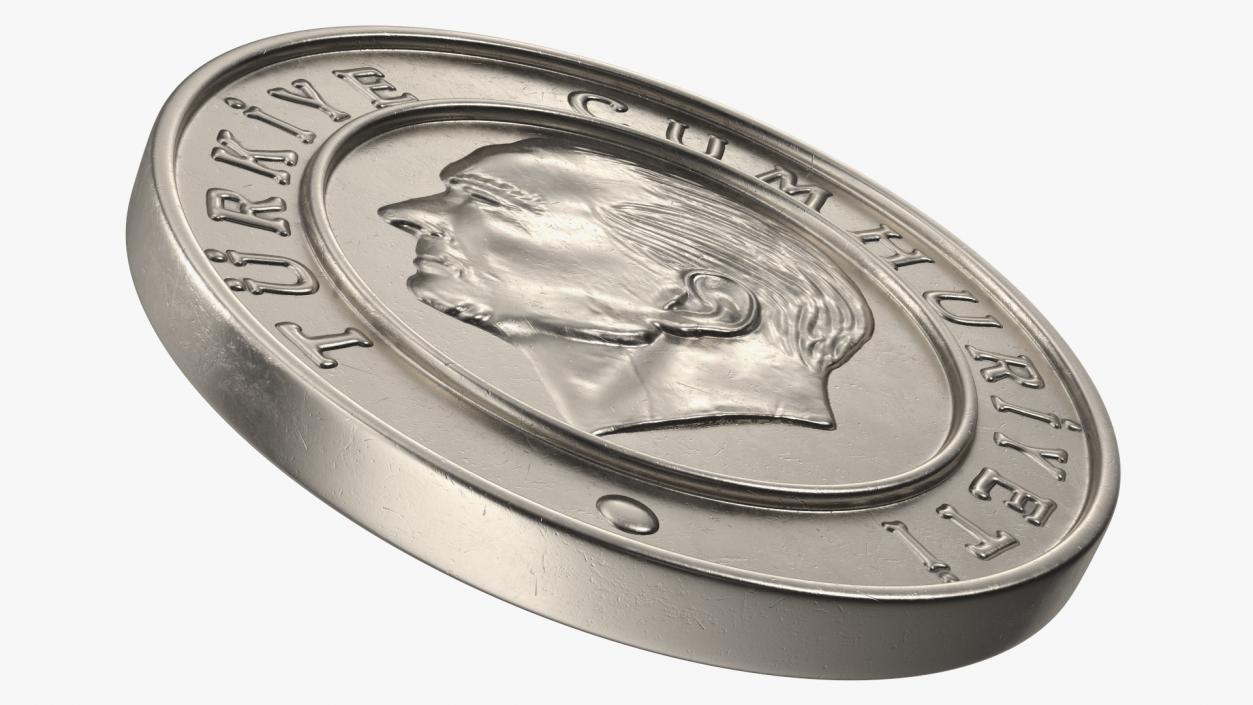 5 Turkey Kurus Coin 3D model