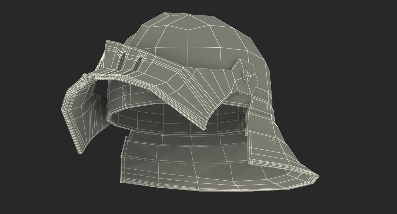 German Sallet Medieval Helmet 3D model