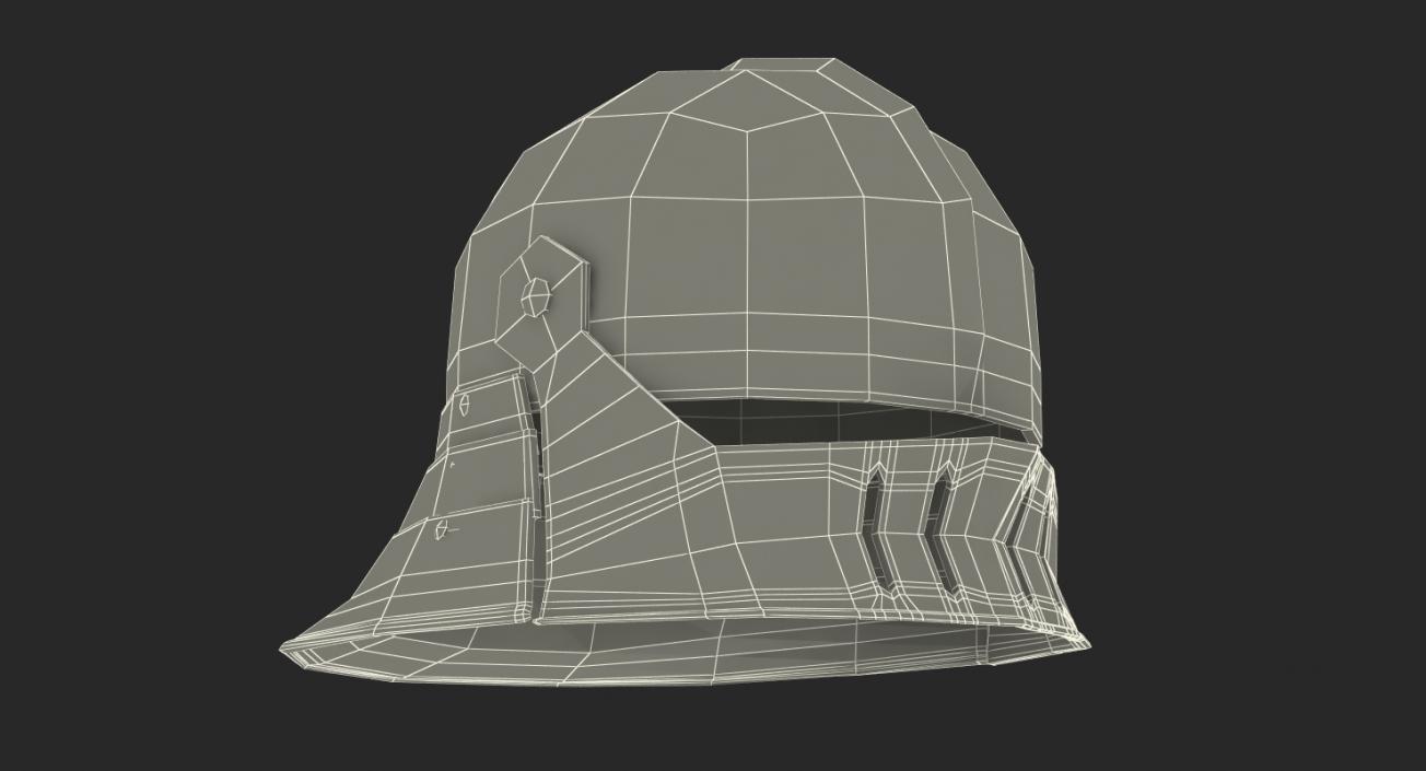 German Sallet Medieval Helmet 3D model