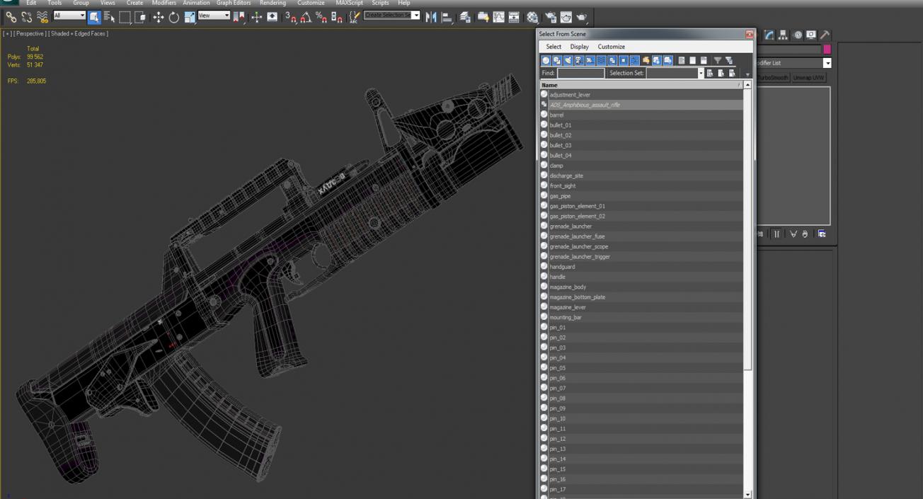 3D Amphibious Assault Rifle ADS model