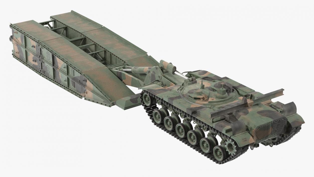 AVLB M60A1 Armored Vehicle Launched Bridge Rigged 3D model