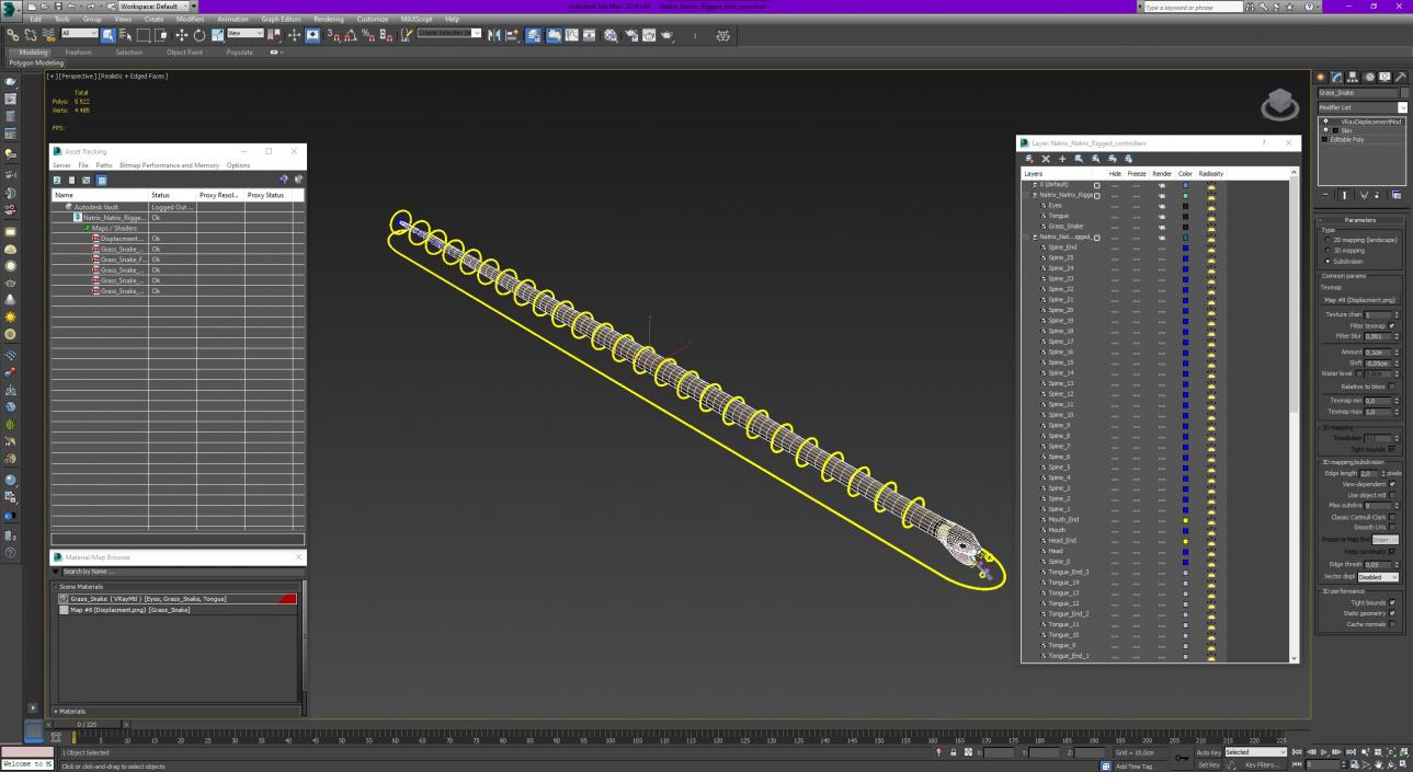 Natrix Natrix Rigged for Maya 3D model