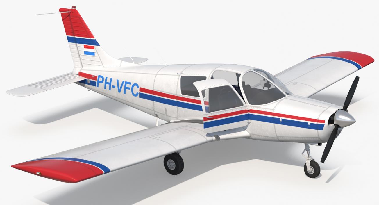 Piper PA-28 Cherokee Rigged 3D