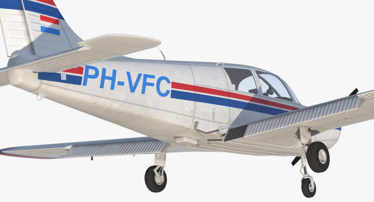 Piper PA-28 Cherokee Rigged 3D