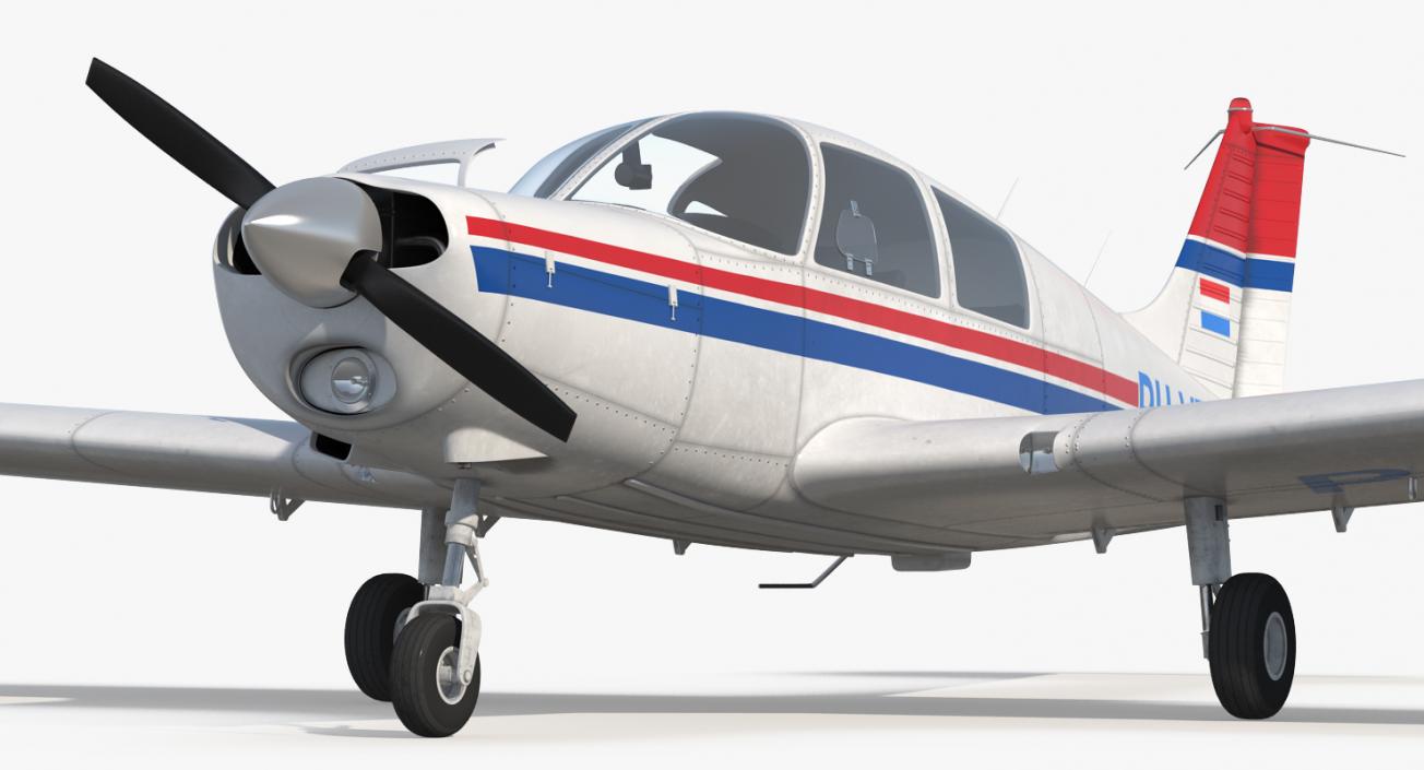 Piper PA-28 Cherokee Rigged 3D