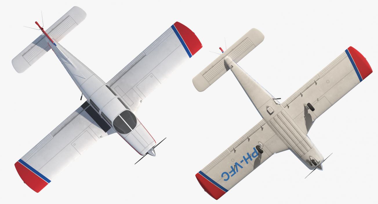 Piper PA-28 Cherokee Rigged 3D