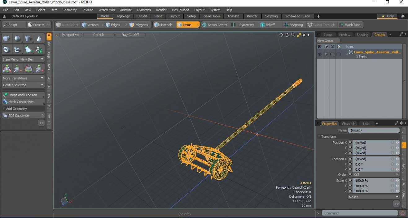 3D model Lawn Spike Aerator Roller