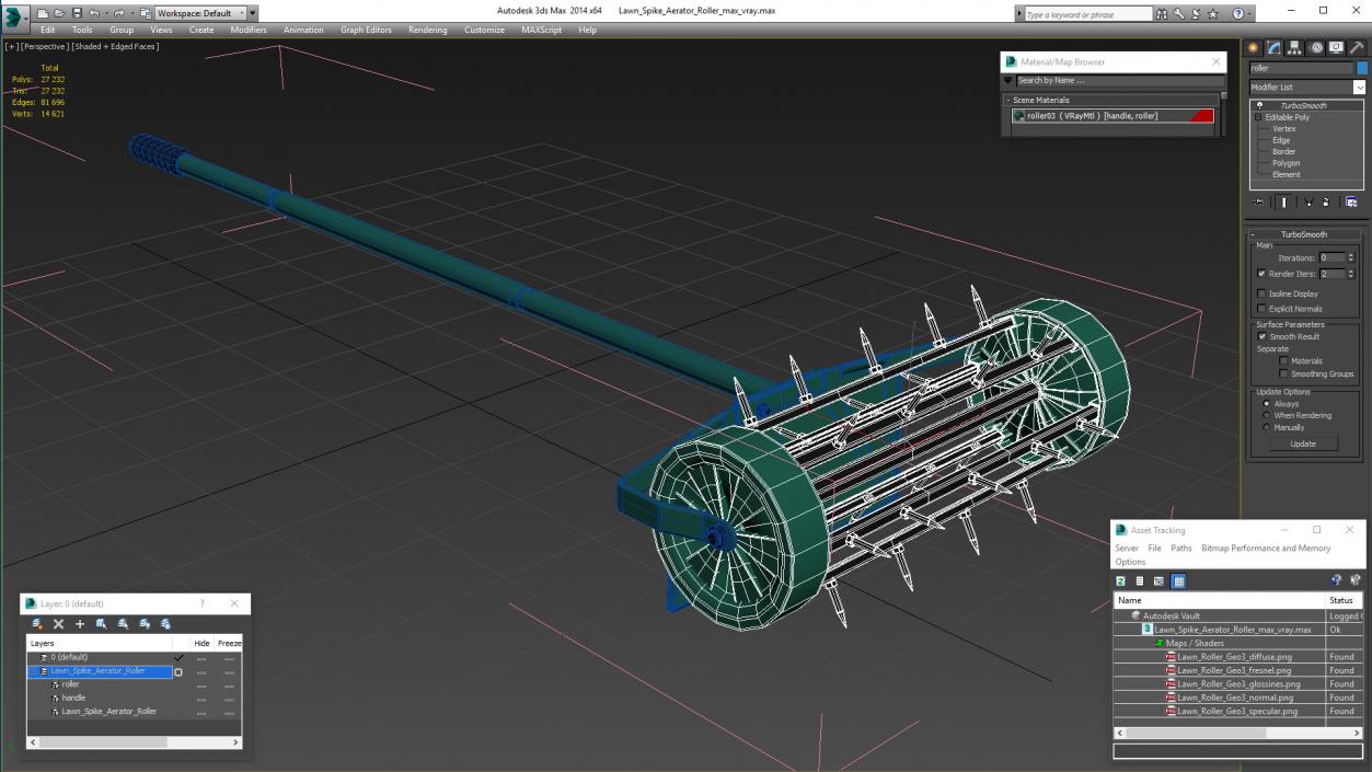 3D model Lawn Spike Aerator Roller