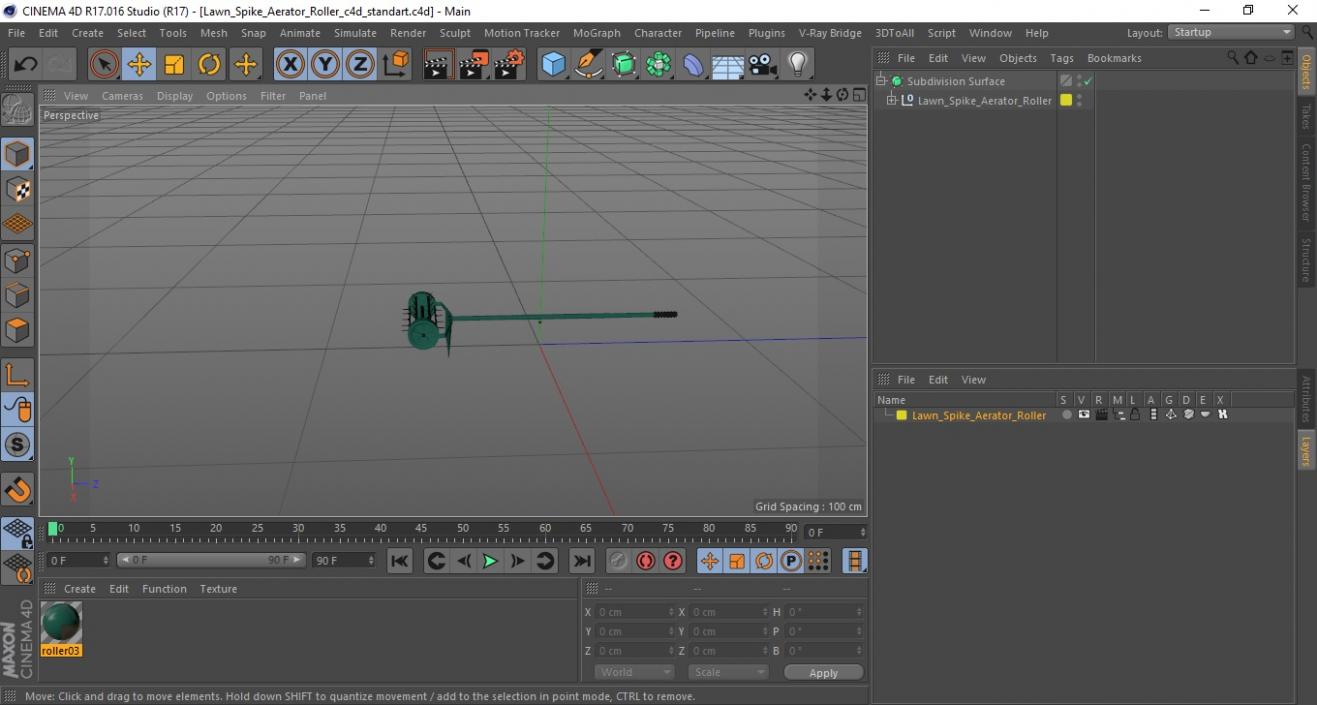 3D model Lawn Spike Aerator Roller