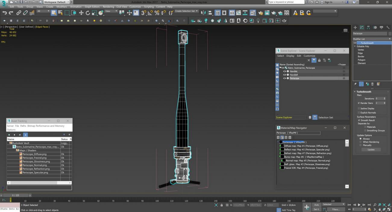 3D model Retro Submarine Periscope