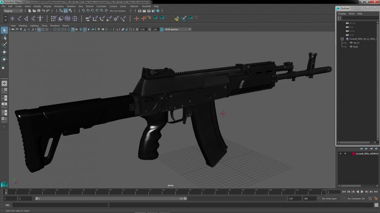 3D Assault Rifle AK-12 2011 New model