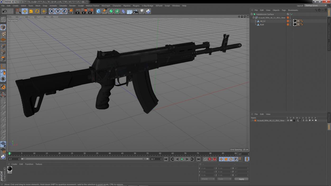 3D Assault Rifle AK-12 2011 New model