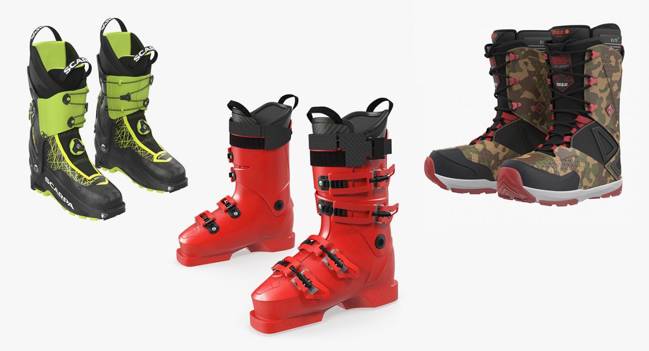 Ski and Snowboarding Boots 3D Models Collection 2 3D model