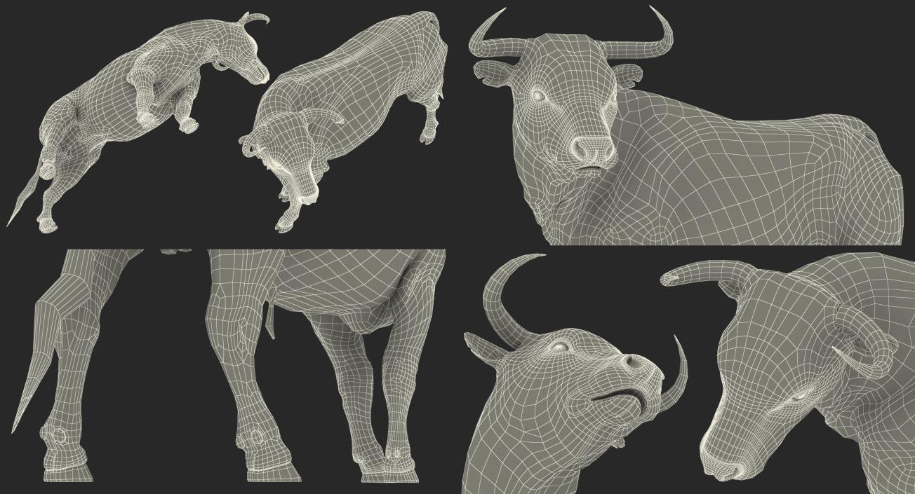 3D Bull Standing Pose model