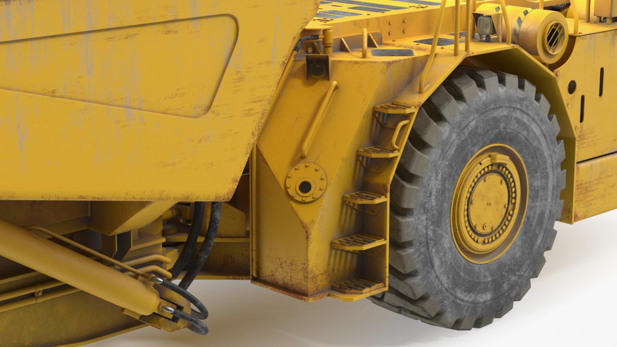 Underground Mining Truck Dirty Rigged 3D