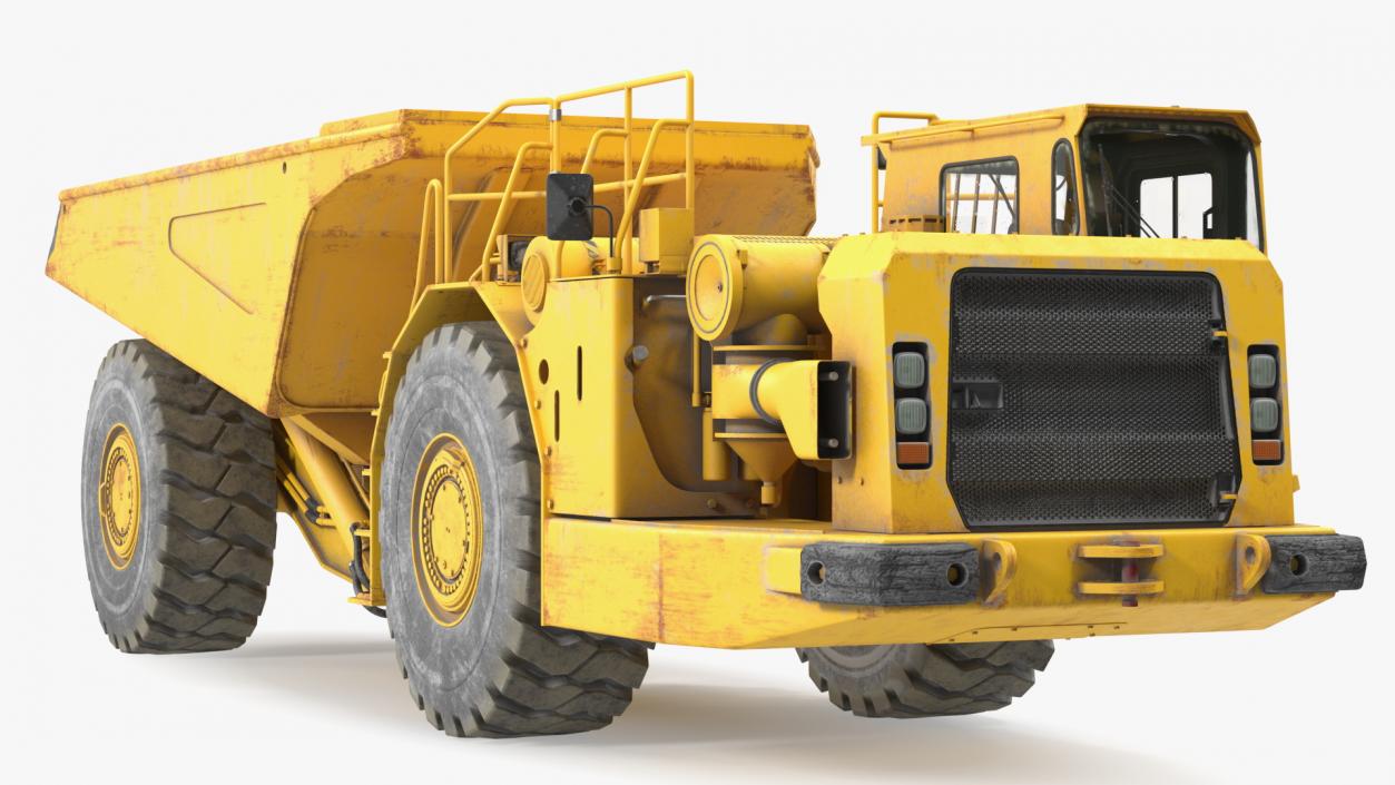 Underground Mining Truck Dirty Rigged 3D