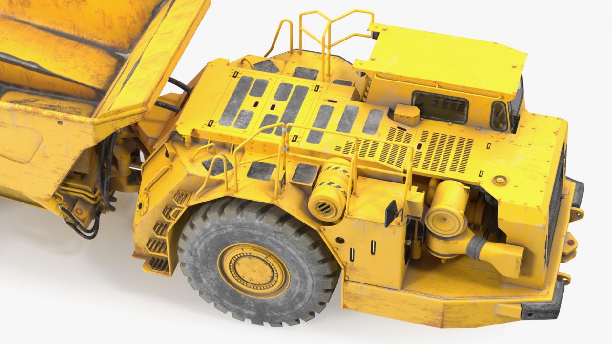 Underground Mining Truck Dirty Rigged 3D