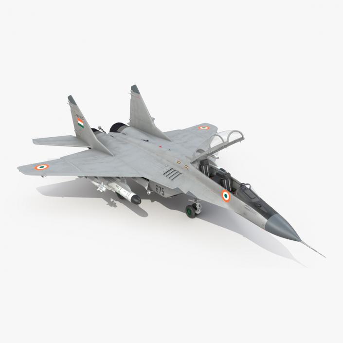 3D MiG 29 KUB Tandem Aircraft Indian with Armament Rigged for Cinema 4D model