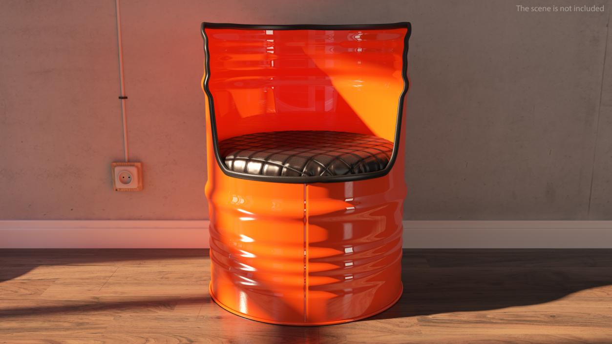 Steel Drum Barrel Upcycled Chair 3D